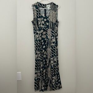 VTG Cristin Stevens Layered Button Front Maxi Dress M Hawaiian Batik 90s Beach